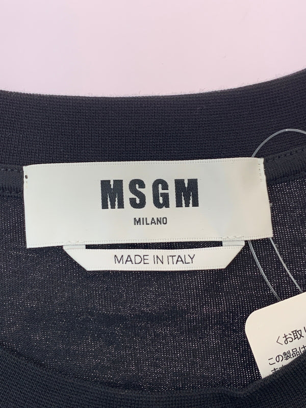 【中古品】【メンズ】 MSGM エムエスジーエム LOGO TEE ロゴ ティーシャツ 2000MM500 メンズ 半袖 ショートスリーブ 141-260709-hu-01-min サイズ：L カラー：ブラック 万代Net店