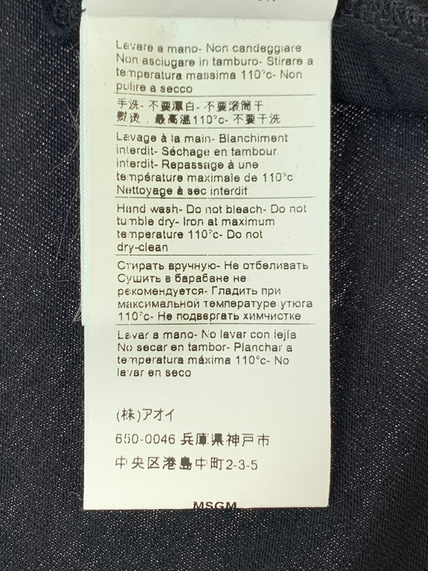 【中古品】【メンズ】 MSGM エムエスジーエム LOGO TEE ロゴ ティーシャツ 2000MM500 メンズ 半袖 ショートスリーブ 141-260709-hu-01-min サイズ：L カラー：ブラック 万代Net店