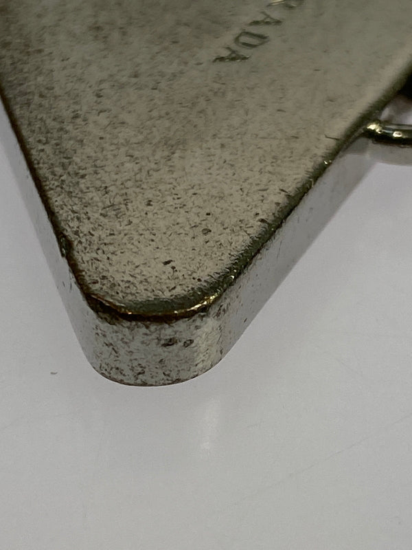 【中古品】【メンズ/レディース】 PRADA プラダ サフィアーノ トライアングルロゴ キーホルダー 183-260713-KS-20-min カラー：シルバー/ブラック 万代Net店