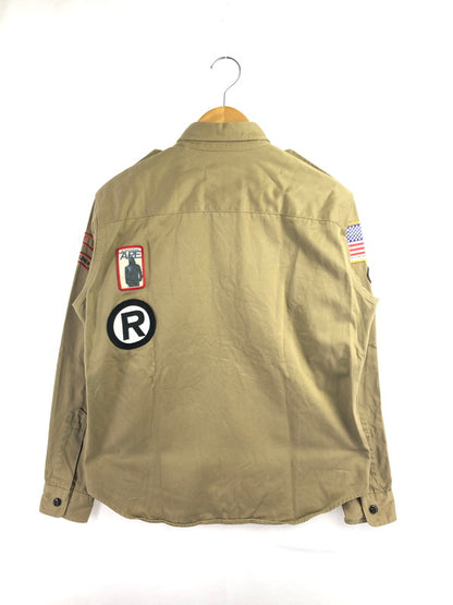 【中古品】【メンズ】 A BATHING APE アベイシングエイプ BOY SCOUT SHIRT ボーイ スカウト シャツ 長袖シャツ 142-260518-na-26-tagh サイズ：L カラー：ベージュ系 万代Net店