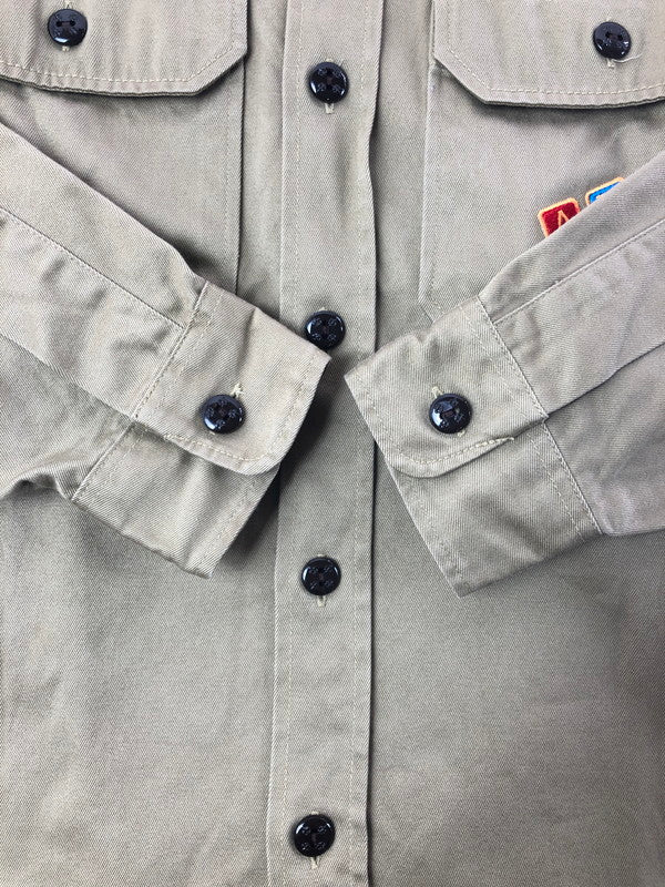 【中古品】【メンズ】 A BATHING APE アベイシングエイプ BOY SCOUT SHIRT ボーイ スカウト シャツ 長袖シャツ 142-260518-na-26-tagh サイズ：L カラー：ベージュ系 万代Net店