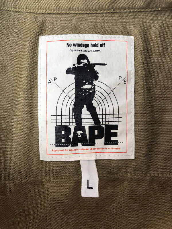 【中古品】【メンズ】 A BATHING APE アベイシングエイプ BOY SCOUT SHIRT ボーイ スカウト シャツ 長袖シャツ 142-260518-na-26-tagh サイズ：L カラー：ベージュ系 万代Net店