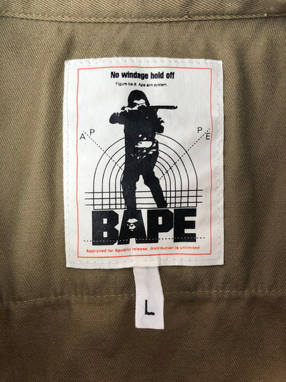 【中古品】【メンズ】 A BATHING APE アベイシングエイプ BOY SCOUT SHIRT ボーイ スカウト シャツ 長袖シャツ 142-260518-na-26-tagh サイズ：L カラー：ベージュ系 万代Net店