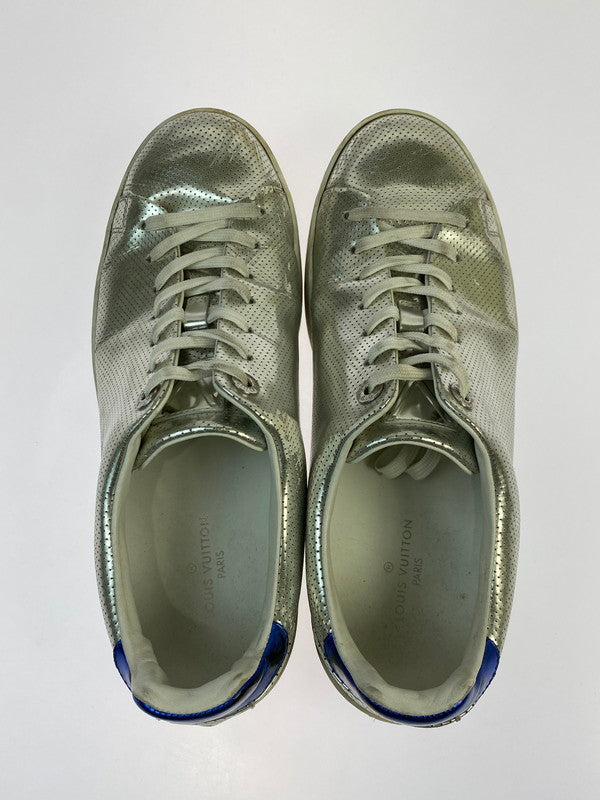 【現状渡し品】【メンズ】 LOUIS VUITTON ルイ・ヴィトン SNEAKERS GO1126 メタリック フロントローライン スニーカー 靴 179-260219-yn-21-min サイズ：7 カラー：シルバー 万代Net店