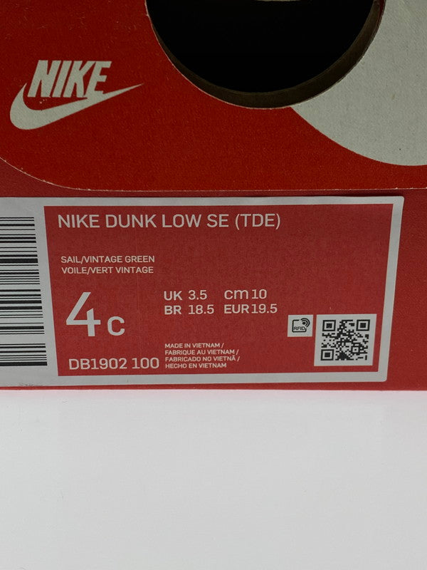 【中古品】【キッズ】 NIKE ナイキ DUNK LOW SE (TDE) DB1902-100 ダンク ロー スニーカー 靴 173-260219-yn-20-min サイズ：10cm US4C カラー：SAIL/VINTAGE GREEN 万代Net店