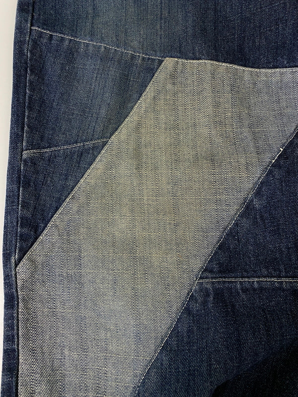 【中古品】【メンズ】 ROCA WEAR ロカウェア PATCH WORK DESIGN DENIM PANT パッチワーク デザイン デニム パンツ メンズ ボトムス ジーンズ ジーパン 157-260720-em-23-min サイズ：W32 カラー：インディゴ 万代Net店