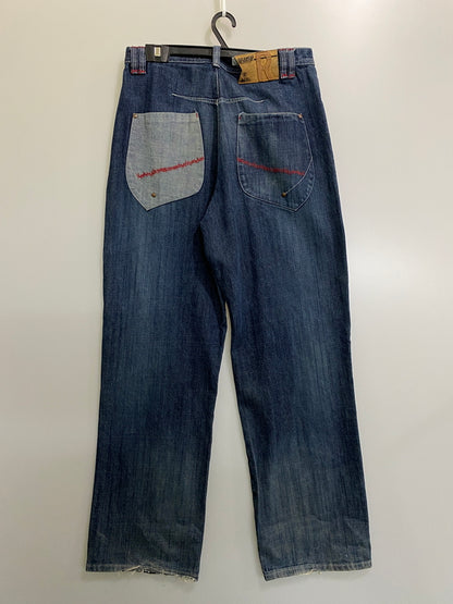 【中古品】【メンズ】 ROCA WEAR ロカウェア PATCH WORK DESIGN DENIM PANT パッチワーク デザイン デニム パンツ メンズ ボトムス ジーンズ ジーパン 157-260720-em-23-min サイズ：W32 カラー：インディゴ 万代Net店