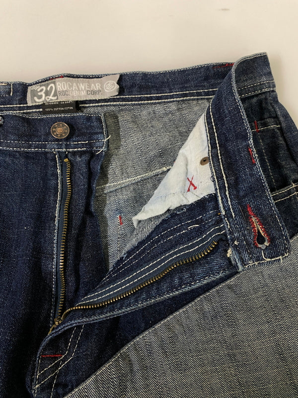 【中古品】【メンズ】 ROCA WEAR ロカウェア PATCH WORK DESIGN DENIM PANT パッチワーク デザイン デニム パンツ メンズ ボトムス ジーンズ ジーパン 157-260720-em-23-min サイズ：W32 カラー：インディゴ 万代Net店