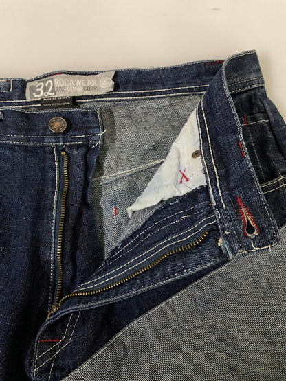 【中古品】【メンズ】 ROCA WEAR ロカウェア PATCH WORK DESIGN DENIM PANT パッチワーク デザイン デニム パンツ メンズ ボトムス ジーンズ ジーパン 157-260720-em-23-min サイズ：W32 カラー：インディゴ 万代Net店