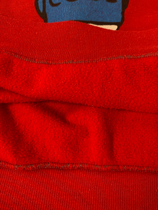 【現状渡し品】【メンズ】 SNOOPY スヌーピー 70-80S JOE COOL SWEAT SHIRT スウェットシャツ トレーナー ヴィンテージ 146-260718-AS-28-min サイズ：XL カラー：レッド 万代Net店