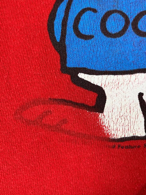 【現状渡し品】【メンズ】 SNOOPY スヌーピー 70-80S JOE COOL SWEAT SHIRT スウェットシャツ トレーナー ヴィンテージ 146-260718-AS-28-min サイズ：XL カラー：レッド 万代Net店