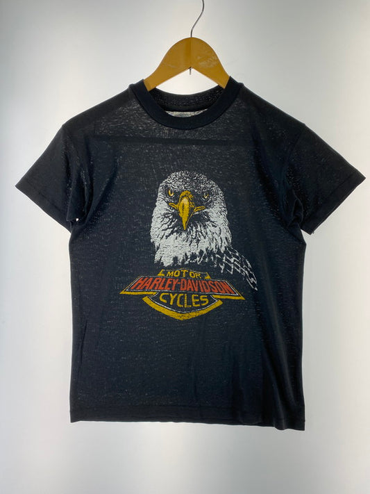 【中古品】【メンズ】 HARLEY DAVIDSON ハーレーダビッドソン 80's EAGLE PRINT 80年代 イーグルプリント Tシャツ 146-260215-SH-08-min サイズ：L カラー：ブラック 万代Net店