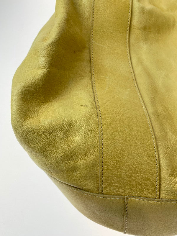 【中古品】【メンズ】 HAUTE LEATHER BAG オート レザーバッグ カバン 188-260219-yn-22-min カラー：ベージュイエロー 万代Net店