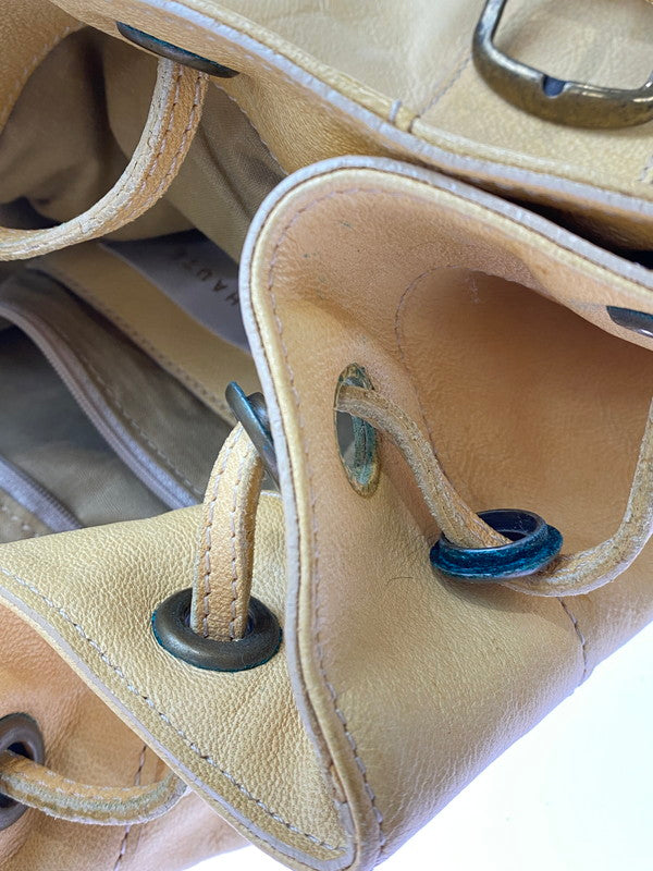 【中古品】【メンズ】 HAUTE LEATHER BAG オート レザーバッグ カバン 188-260219-yn-22-min カラー：ベージュイエロー 万代Net店