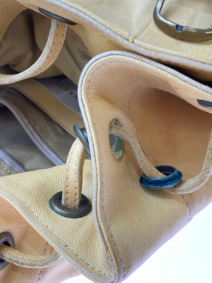 【中古品】【メンズ】 HAUTE LEATHER BAG オート レザーバッグ カバン 188-260219-yn-22-min カラー：ベージュイエロー 万代Net店