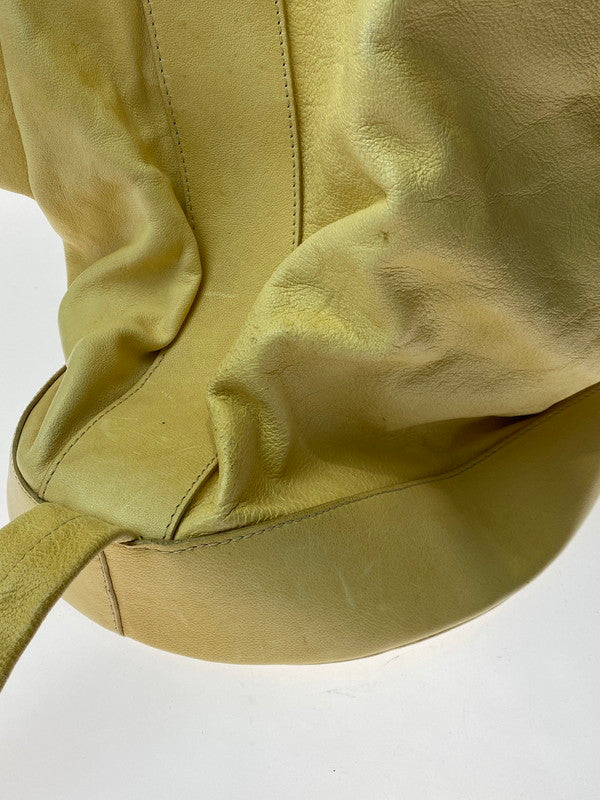 【中古品】【メンズ】 HAUTE LEATHER BAG オート レザーバッグ カバン 188-260219-yn-22-min カラー：ベージュイエロー 万代Net店