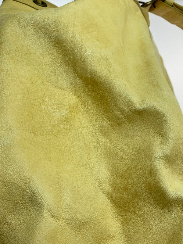 【中古品】【メンズ】 HAUTE LEATHER BAG オート レザーバッグ カバン 188-260219-yn-22-min カラー：ベージュイエロー 万代Net店