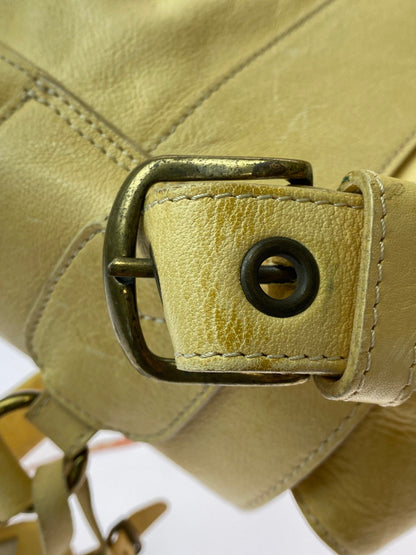 【中古品】【メンズ】 HAUTE LEATHER BAG オート レザーバッグ カバン 188-260219-yn-22-min カラー：ベージュイエロー 万代Net店