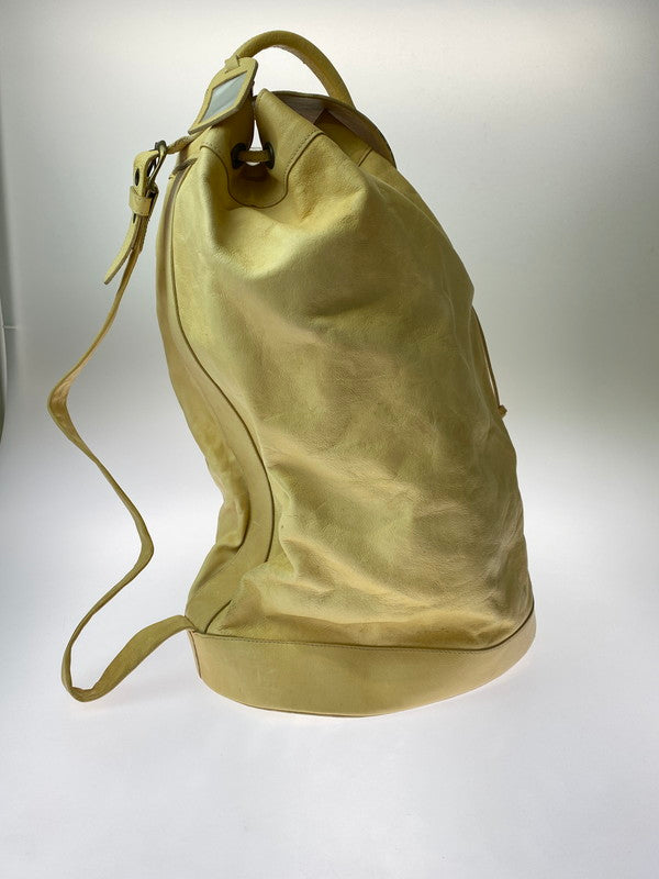 【中古品】【メンズ】 HAUTE LEATHER BAG オート レザーバッグ カバン 188-260219-yn-22-min カラー：ベージュイエロー 万代Net店