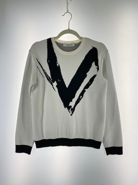 【中古品】【レディース】 VALENTINO ヴァレンティノ V LOGO KNIT SWEATER WB3KCC226HN ニット セーター トップス レディース 168-260220-em-17-min サイズ：S カラー：ホワイト 万代Net店