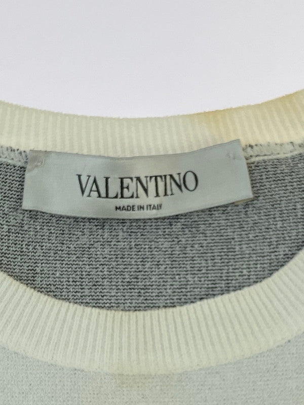 【中古品】【レディース】 VALENTINO ヴァレンティノ V LOGO KNIT SWEATER WB3KCC226HN ニット セーター トップス レディース 168-260220-em-17-min サイズ：S カラー：ホワイト 万代Net店