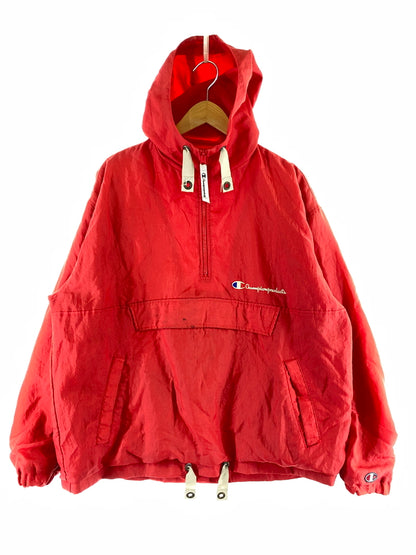 【中古品】【メンズ】 CHAMPION チャンピオン 80S NYLON ANORAK JACKET ナイロン アノラックジャケット アウター ヴィンテージ 146-260718-AS-67-min サイズ：M カラー：レッド 万代Net店