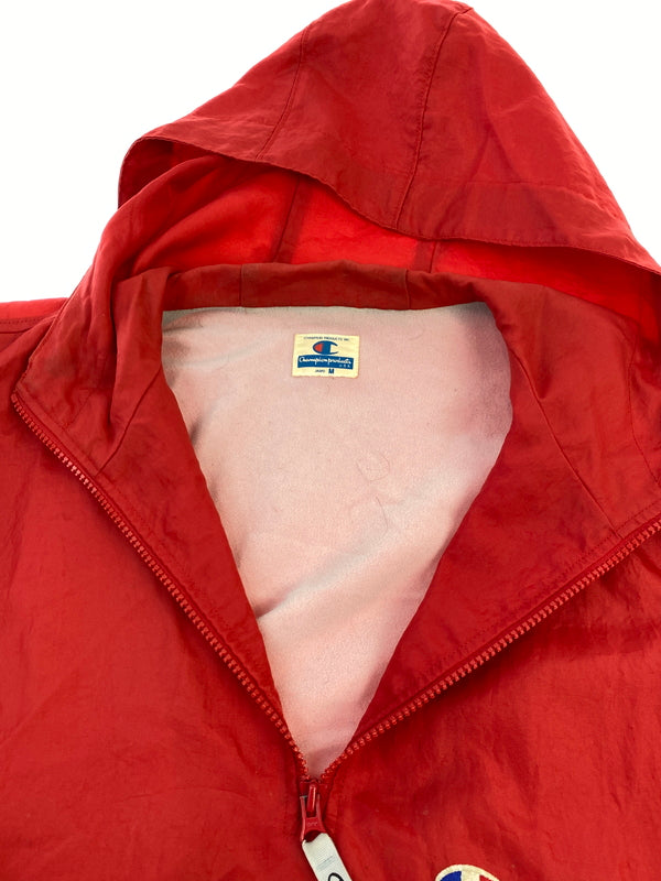 【中古品】【メンズ】 CHAMPION チャンピオン 80S NYLON ANORAK JACKET ナイロン アノラックジャケット アウター ヴィンテージ 146-260718-AS-67-min サイズ：M カラー：レッド 万代Net店