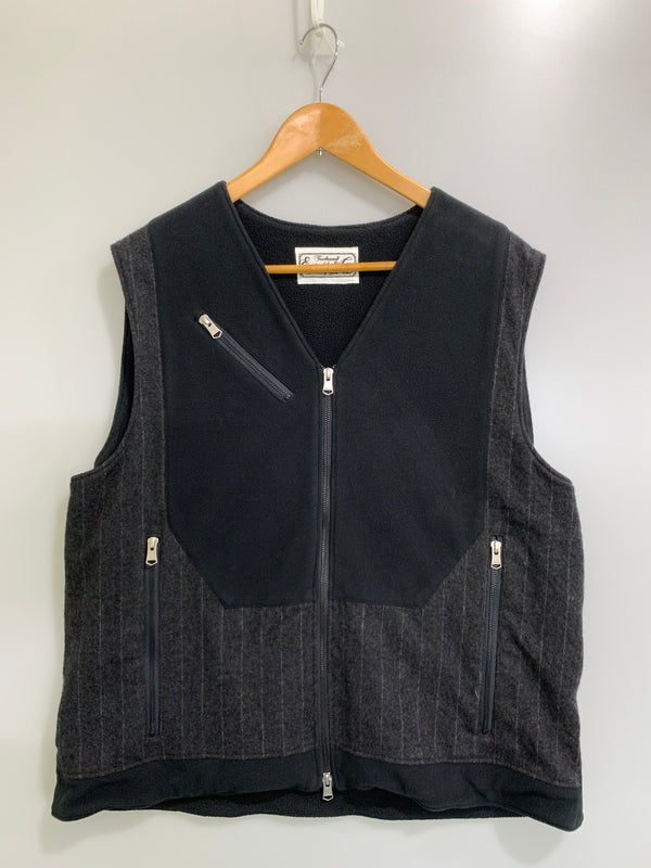 【中古品】【メンズ】 EESETT&CO イーセットアンドコー ZIP VEST GRAY STRIPE BLACK ベスト アウター 140-260729-AS-6-min サイズ：36 カラー：ブラック/グレー 万代Net店