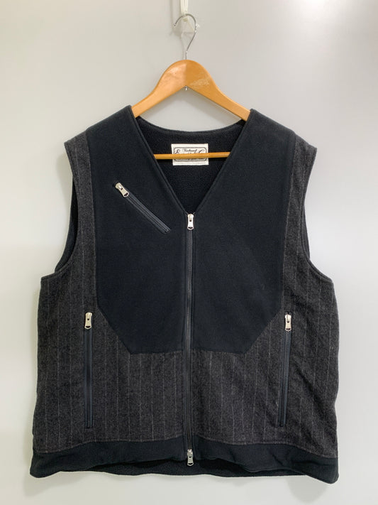 【中古品】【メンズ】 EESETT&CO イーセットアンドコー ZIP VEST GRAY STRIPE BLACK ベスト アウター 140-260729-AS-6-min サイズ：36 カラー：ブラック/グレー 万代Net店