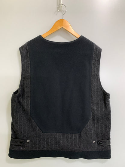 【中古品】【メンズ】 EESETT&CO イーセットアンドコー ZIP VEST GRAY STRIPE BLACK ベスト アウター 140-260729-AS-6-min サイズ：36 カラー：ブラック/グレー 万代Net店