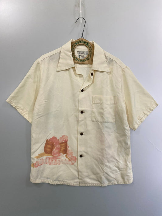 【中古品】【メンズ】 SUNSURF SPECIAL EDDITION KEALOHA NANI PIN UP QUEEN S/S RAYON SHIRT SS34658 サンサーフ ピンナップ クイーン ショートスリーブ レーヨンシャツ 半袖シャツ トップス 145-260217-yn-37-min サイズ：S カラー：ベージュ系 万代Net店
