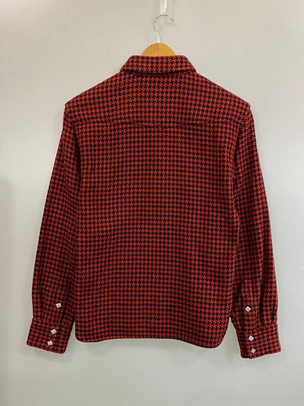【現状渡し品】【メンズ】 THE FLAT HEAD ザ フラットヘッド ハウンズトゥース ウエスタンシャツ メンズ トップス 145-260714-hu-41-min サイズ：38 カラー：ブラック/レッド（千鳥柄） 万代Net店
