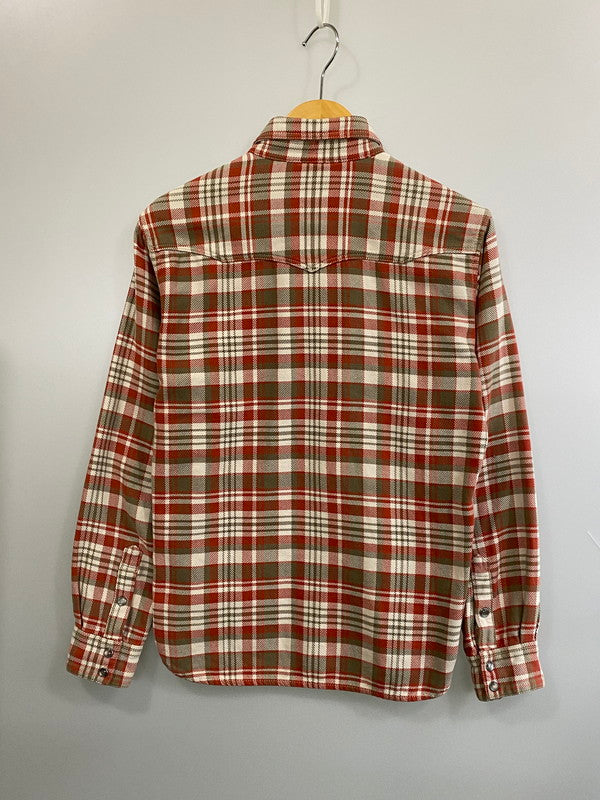 【中古品】【メンズ】 THE FLAT HEAD ザ フラットヘッド HEAVY FLANNEL SHIRT ヘビーフランネルシャツ メンズ トップス 145-260713-hu-40-min サイズ：38 カラー：レッド/ホワイト/カーキ（チェック） 万代Net店
