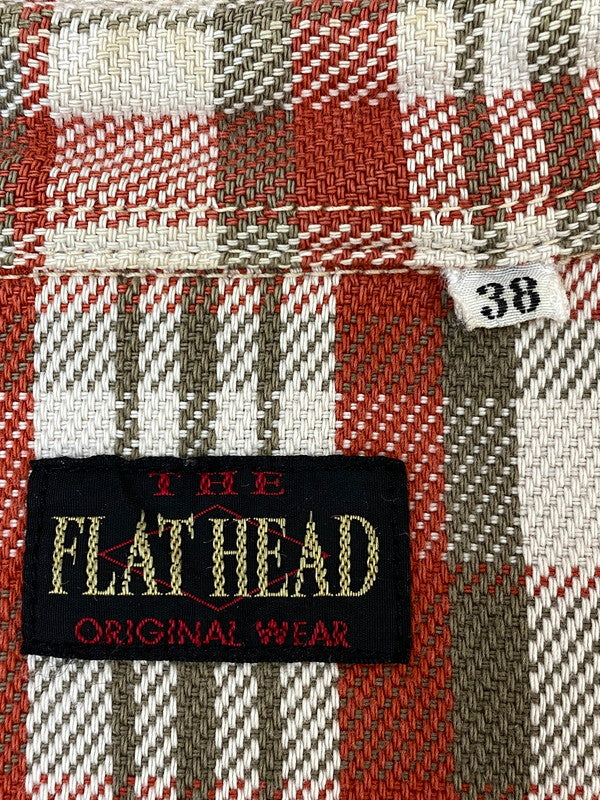 【中古品】【メンズ】 THE FLAT HEAD ザ フラットヘッド HEAVY FLANNEL SHIRT ヘビーフランネルシャツ メンズ トップス 145-260713-hu-40-min サイズ：38 カラー：レッド/ホワイト/カーキ（チェック） 万代Net店