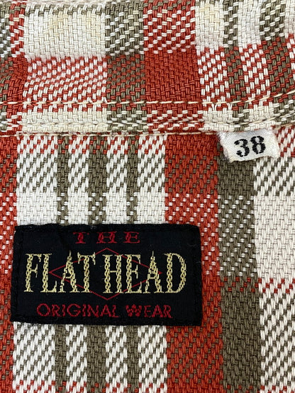 【中古品】【メンズ】 THE FLAT HEAD ザ フラットヘッド HEAVY FLANNEL SHIRT ヘビーフランネルシャツ メンズ トップス 145-260713-hu-40-min サイズ：38 カラー：レッド/ホワイト/カーキ（チェック） 万代Net店