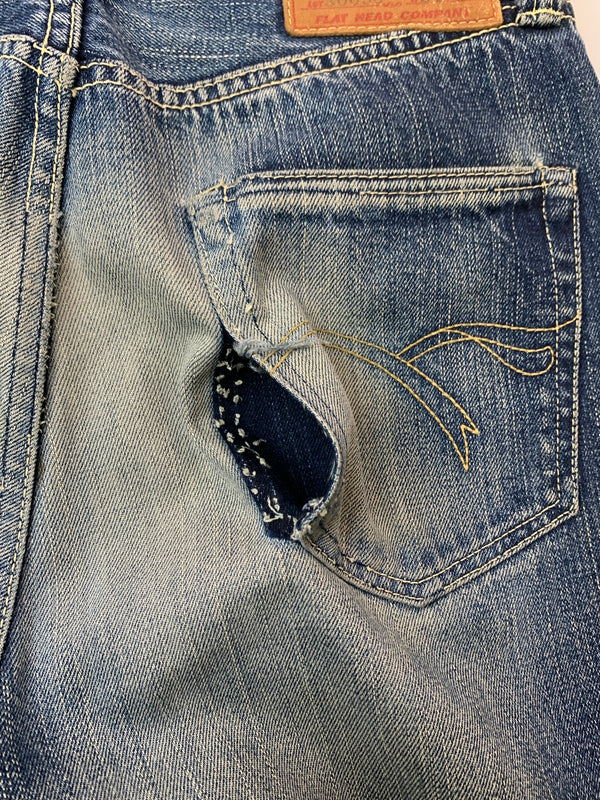 【現状渡し品】【メンズ】 THE FLAT HEAD フラッドヘッド DENIM PANTS 3005C デニムパンツ ボトムス 156-260706-yn-09-min サイズ：W31 L36 カラー：インディゴ 万代Net店