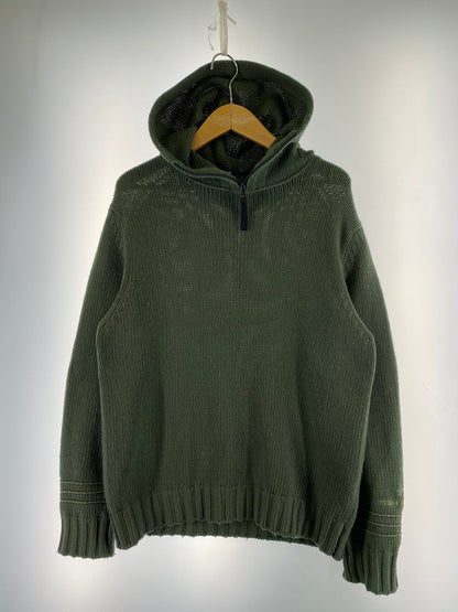 【中古品】【メンズ】 STONE ISLAND ストーンアイランド HALF ZIP KNIT PARKA GREEN 90S ハーフ ジップ ニット パーカー メンズ 141-260220-em-03-min サイズ：M カラー：グリーン 万代Net店