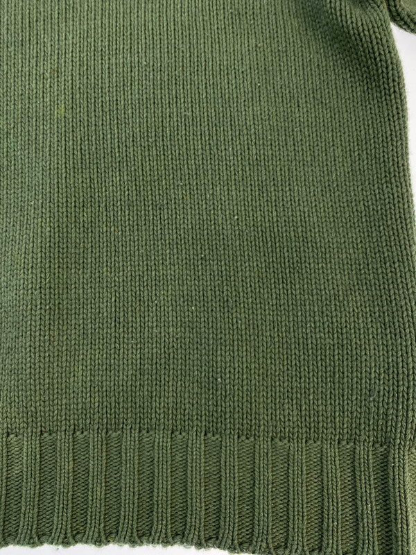 【中古品】【メンズ】 STONE ISLAND ストーンアイランド HALF ZIP KNIT PARKA GREEN 90S ハーフ ジップ ニット パーカー メンズ 141-260220-em-03-min サイズ：M カラー：グリーン 万代Net店