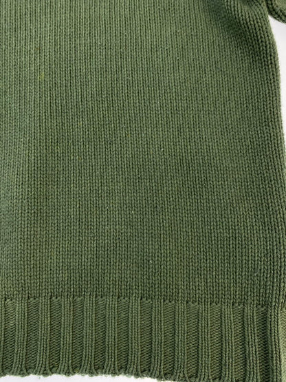 【中古品】【メンズ】 STONE ISLAND ストーンアイランド HALF ZIP KNIT PARKA GREEN 90S ハーフ ジップ ニット パーカー メンズ 141-260220-em-03-min サイズ：M カラー：グリーン 万代Net店