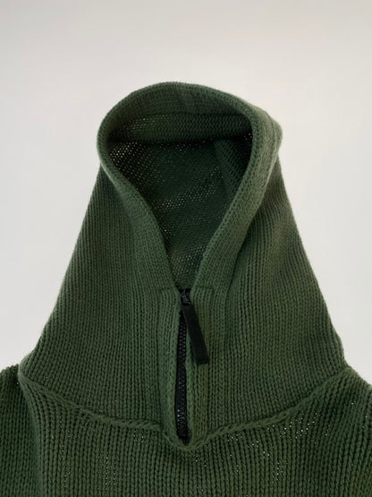 【中古品】【メンズ】 STONE ISLAND ストーンアイランド HALF ZIP KNIT PARKA GREEN 90S ハーフ ジップ ニット パーカー メンズ 141-260220-em-03-min サイズ：M カラー：グリーン 万代Net店