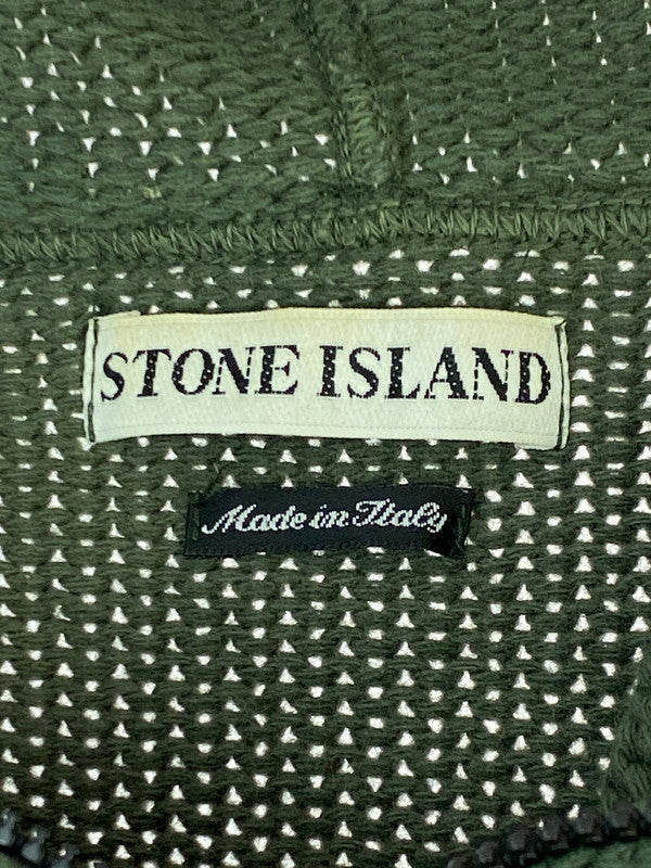 【中古品】【メンズ】 STONE ISLAND ストーンアイランド HALF ZIP KNIT PARKA GREEN 90S ハーフ ジップ ニット パーカー メンズ 141-260220-em-03-min サイズ：M カラー：グリーン 万代Net店