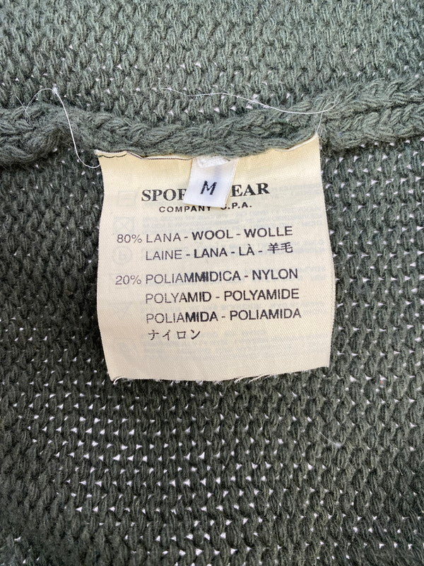 【中古品】【メンズ】 STONE ISLAND ストーンアイランド HALF ZIP KNIT PARKA GREEN 90S ハーフ ジップ ニット パーカー メンズ 141-260220-em-03-min サイズ：M カラー：グリーン 万代Net店
