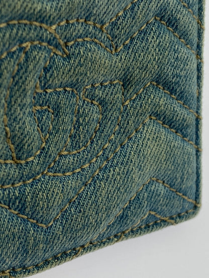 【中古品】【メンズ】 GUCCI グッチ GGマーモント デニム コンパクトウォレット 466492 財布 二つ折り財布 181-260530-KS-18-min カラー：ライトブルー 万代Net店