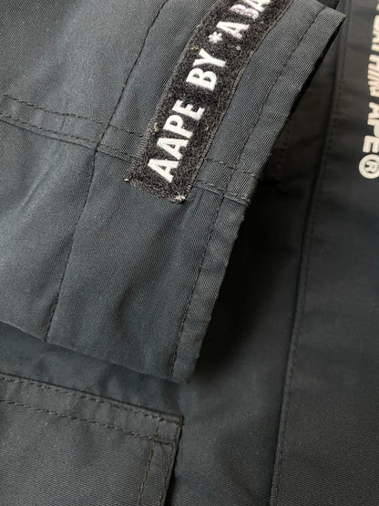 【現状渡し品】【メンズ】 AAPE BY A BATHING APE ZIPUP JACKET AAPJKM7316XXD エーエイプバイアベイシングエイプ ジップアップジャケット アウター 142-260217-yn-23-min サイズ：XL カラー：ブラック 万代Net店