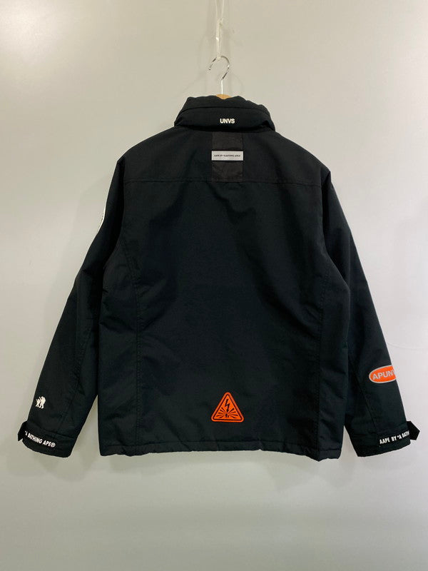 【現状渡し品】【メンズ】 AAPE BY A BATHING APE ZIPUP JACKET AAPJKM7316XXD エーエイプバイアベイシングエイプ ジップアップジャケット アウター 142-260217-yn-23-min サイズ：XL カラー：ブラック 万代Net店