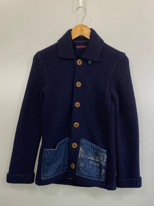 【中古品】【メンズ】 BLUE BLUE ブルーブルー COWCHIN KNIT カウチンニット メンズ セーター 145-260712-hu-39-min サイズ：1 カラー：ネイビー 万代Net店