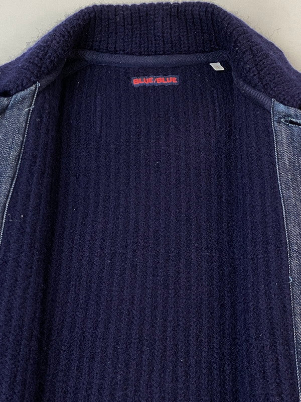 【中古品】【メンズ】 BLUE BLUE ブルーブルー COWCHIN KNIT カウチンニット メンズ セーター 145-260712-hu-39-min サイズ：1 カラー：ネイビー 万代Net店