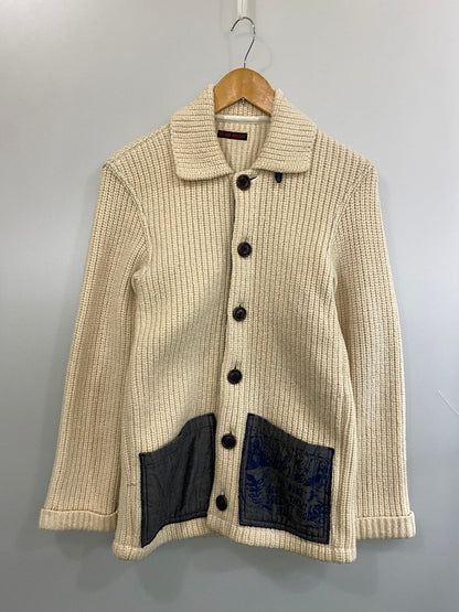 【中古品】【メンズ】 BLUE BLUE ブルーブルー COWCHIN KNIT カウチンニットメンズ 長袖 セーター 145-260711-hu-38-min サイズ：2 カラー：クリーム 万代Net店