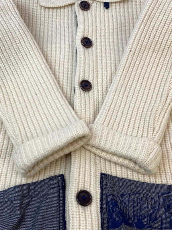 【中古品】【メンズ】 BLUE BLUE ブルーブルー COWCHIN KNIT カウチンニットメンズ 長袖 セーター 145-260711-hu-38-min サイズ：2 カラー：クリーム 万代Net店