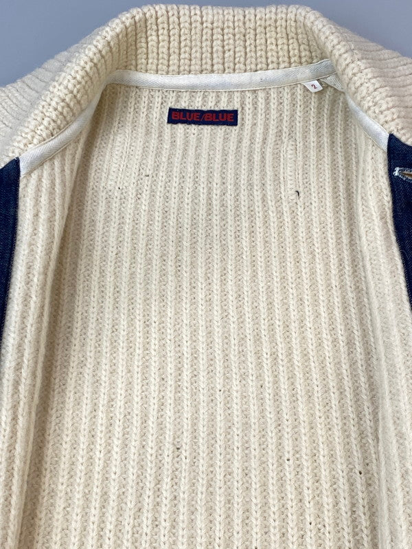 【中古品】【メンズ】 BLUE BLUE ブルーブルー COWCHIN KNIT カウチンニットメンズ 長袖 セーター 145-260711-hu-38-min サイズ：2 カラー：クリーム 万代Net店